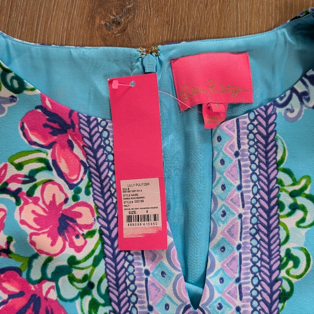 NWT Lilly Pulitzer Donna Maxi Romper Size 4 - Picture 6 of 6